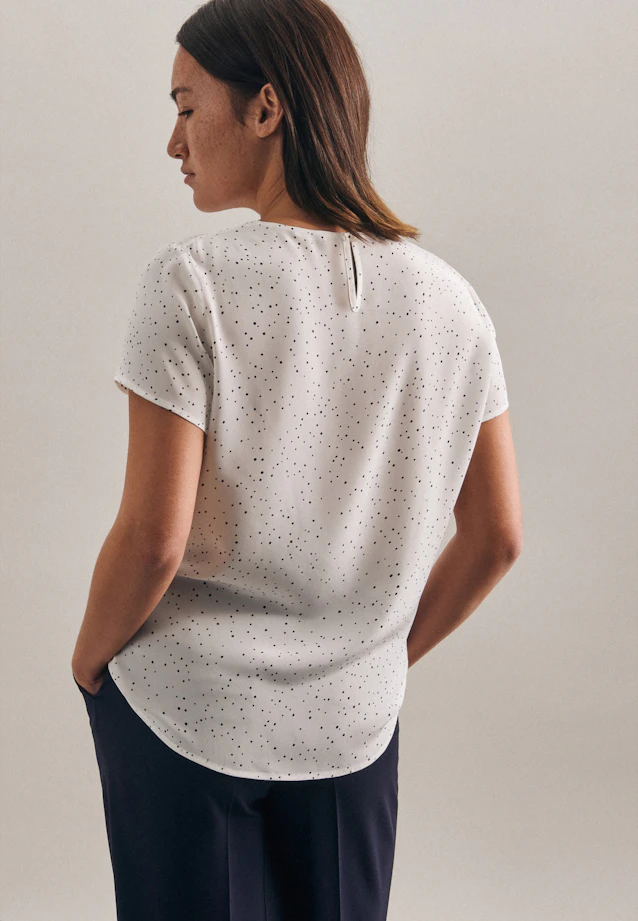 Regular fit Shirtbluse Punkte in Weiß |  Seidensticker Onlineshop
