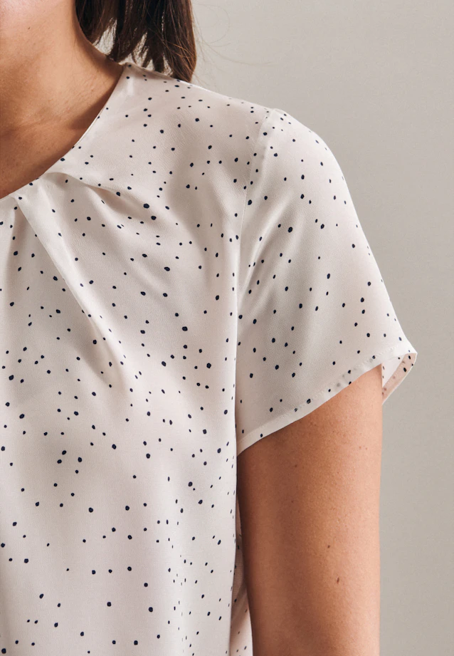 Regular fit Shirtbluse Punkte in Weiß |  Seidensticker Onlineshop