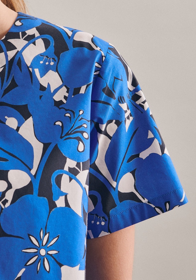 Oversized fit Shirtbluse Floral in Mittelblau | Seidensticker Onlineshop