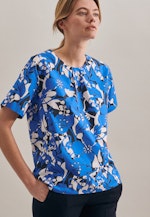 Oversized fit Shirtbluse Floral in Mittelblau |  Seidensticker Onlineshop