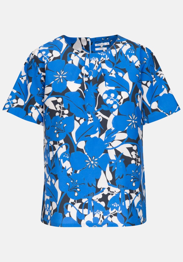 Oversized fit Shirtbluse Floral in Mittelblau | Seidensticker Onlineshop
