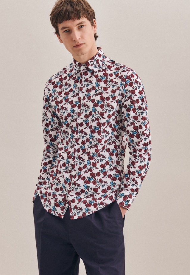 Slim Business Hemd Druck in Rot |  Seidensticker Onlineshop