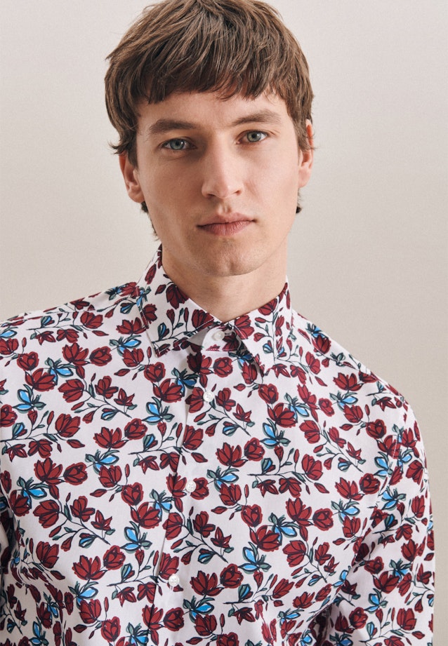 Slim Business Hemd Druck in Rot |  Seidensticker Onlineshop