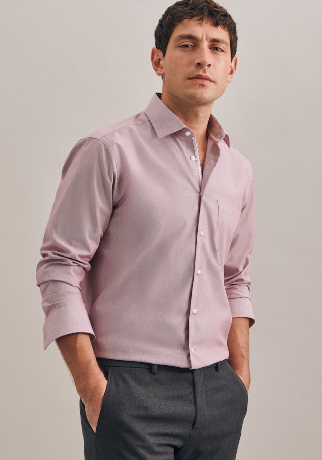 Non-iron Mille Rayé Business Shirt in Regular with Kent-Collar in Red |  Seidensticker Onlineshop