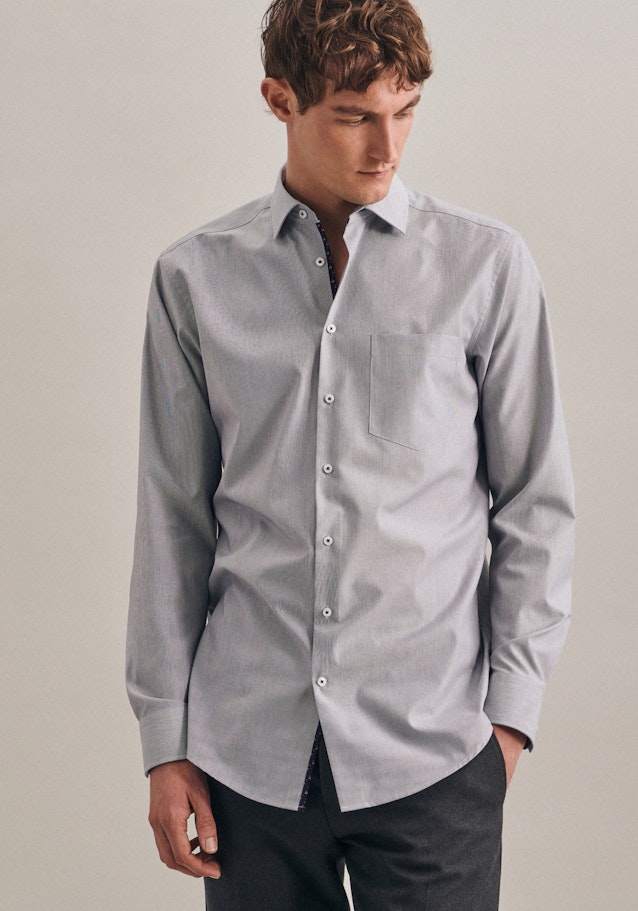 Non-iron Mille Rayé Business Shirt in Regular with Kent-Collar in Dark Blue |  Seidensticker Onlineshop