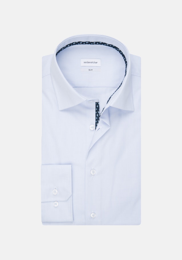 Non-iron Mille Rayé Business overhemd in Slim with Kentkraag in Lichtblauw |  Seidensticker Onlineshop