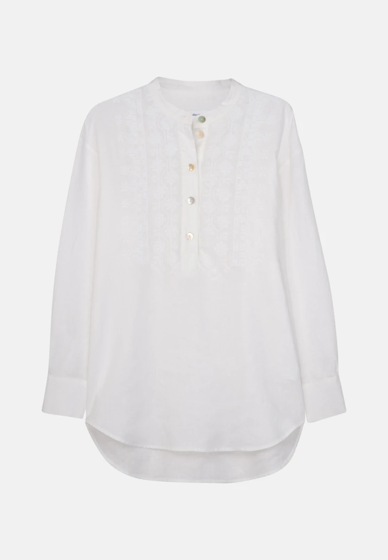Stehkragenbluse Uni
