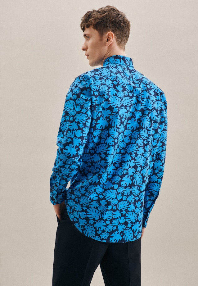 Slim Business Hemd Druck in Türkis/Petrol |  Seidensticker Onlineshop