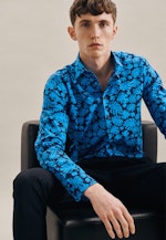 Slim Business Hemd Druck in Türkis/Petrol |  Seidensticker Onlineshop