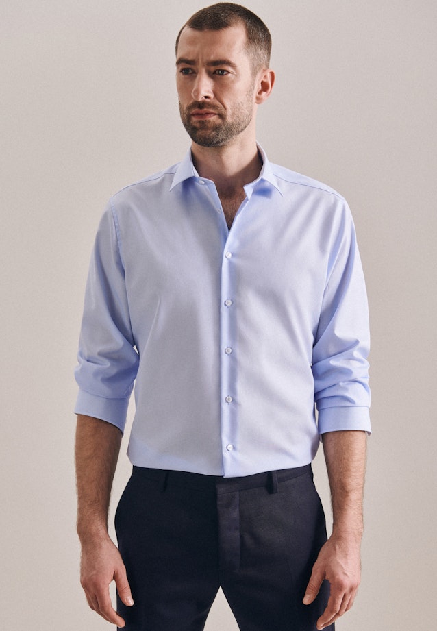 Slim Business Hemd Uni in Mittelblau |  Seidensticker Onlineshop