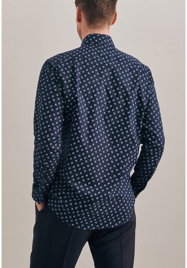 Oxford Oxford Shirt in Regular mit Kent-Collar und extra langem Arm in Dark Blue |  Seidensticker Onlineshop
