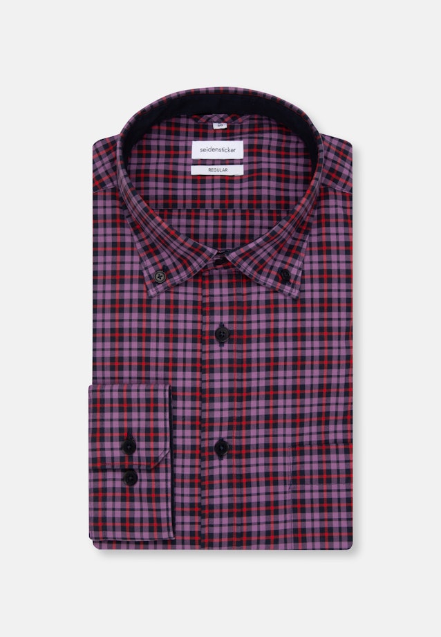 Regular Business Hemd Karo in Lila |  Seidensticker Onlineshop