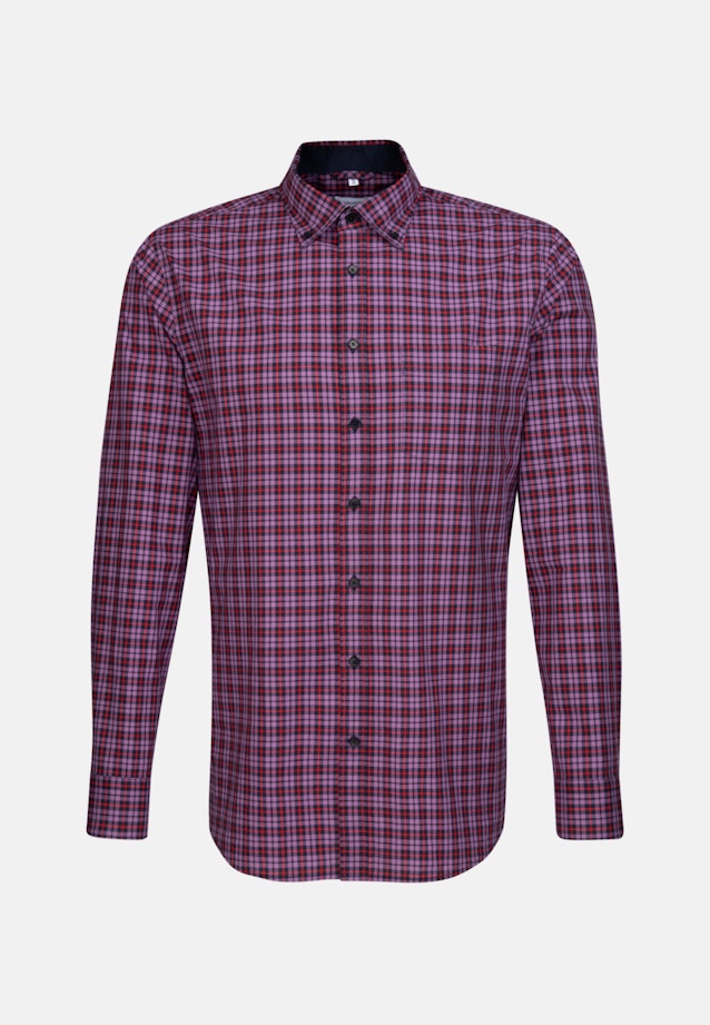 Regular Business Hemd Karo in Lila |  Seidensticker Onlineshop