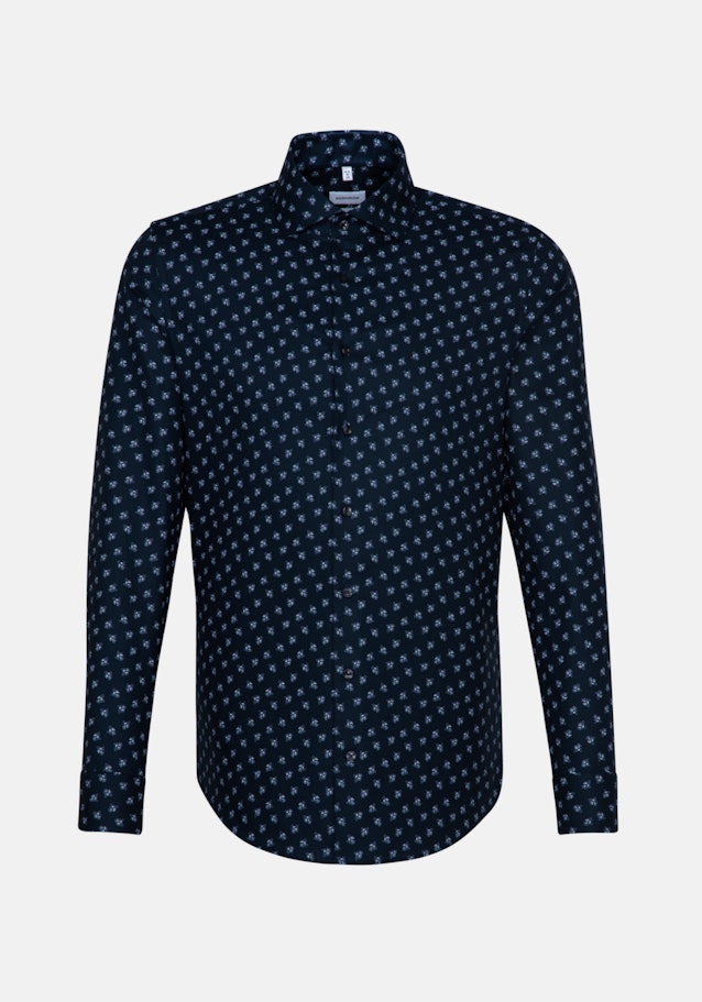 Oxford Oxfordhemd in Shaped mit Kentkraag und extra langem Arm in Donkerblauw |  Seidensticker Onlineshop