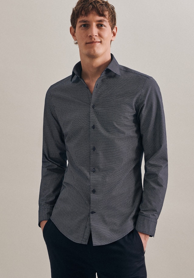 Oxford shirt in Slim with Kent-Collar in Dark Blue | Seidensticker Onlineshop