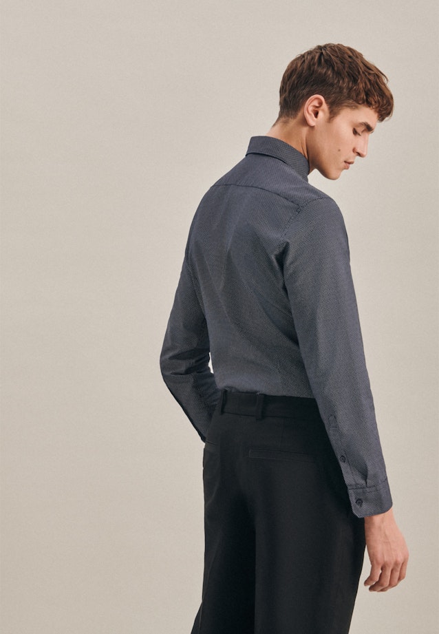 X-Slim Oxfordhemd Druck in Dunkelblau |  Seidensticker Onlineshop