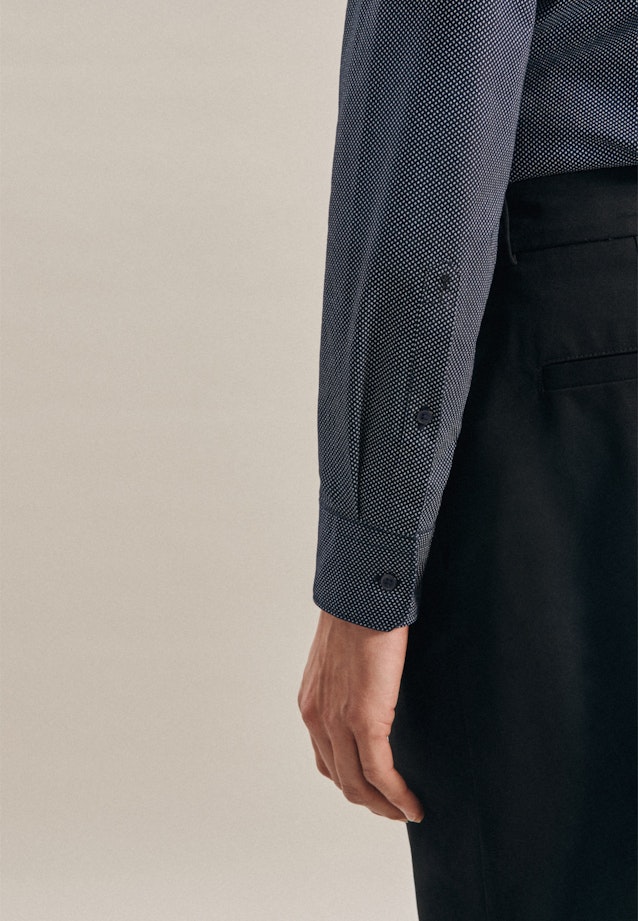 X-Slim Oxfordhemd Druck in Dunkelblau |  Seidensticker Onlineshop