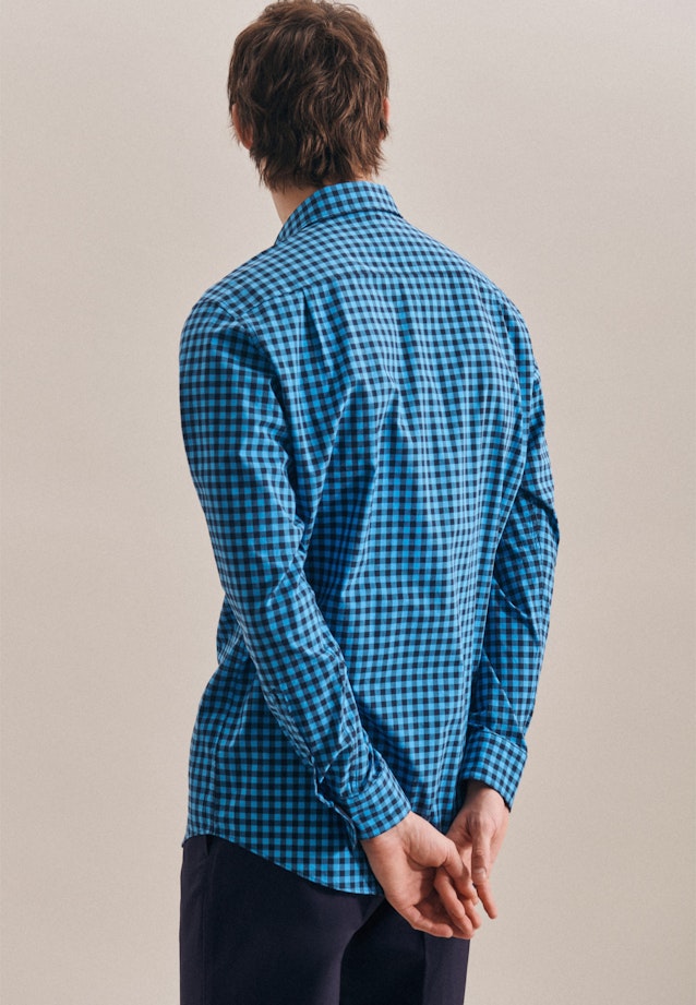 Regular Business Shirt Check in Turquoise |  Seidensticker Onlineshop