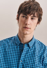 Regular Business Shirt Check in Turquoise |  Seidensticker Onlineshop