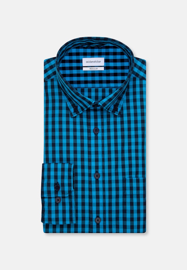 Regular Business Shirt Check in Turquoise |  Seidensticker Onlineshop