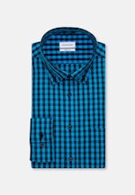 Regular Business Shirt Check in Turquoise |  Seidensticker Onlineshop