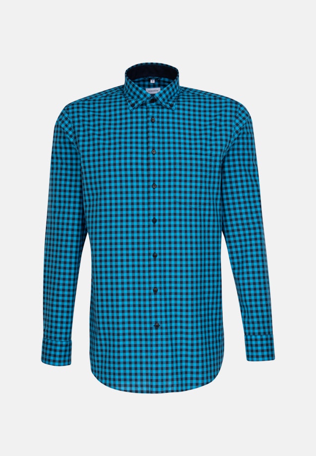 Regular Business Shirt Check in Turquoise |  Seidensticker Onlineshop