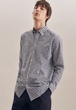 Regular Chemise Business carreaux in Bleu Foncé |  Seidensticker Onlineshop