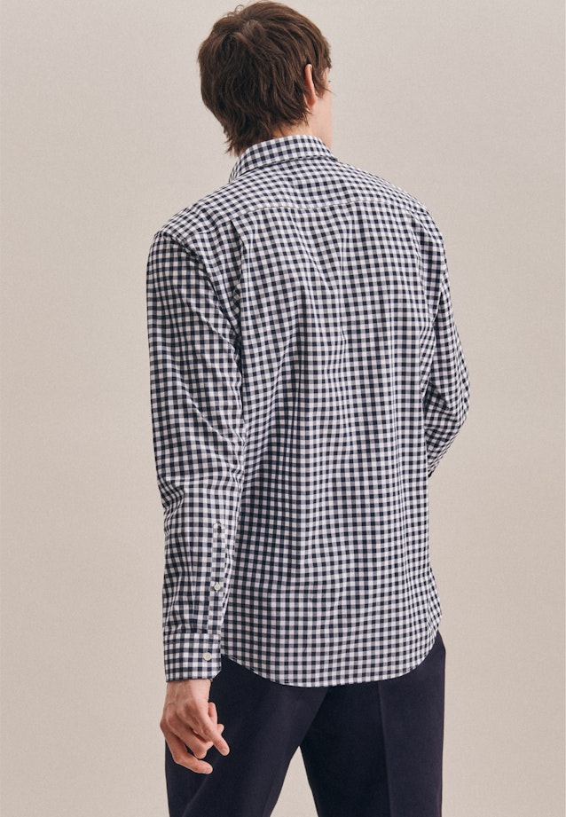 Regular Chemise Business Carreaux in Bleu Foncé |  Seidensticker Onlineshop