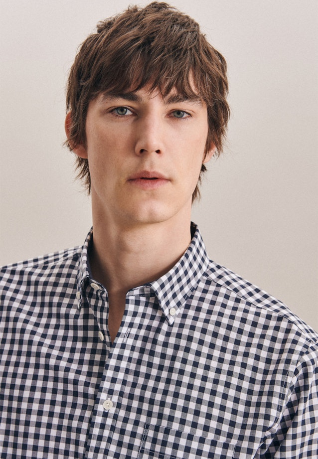 Regular Chemise Business Carreaux in Bleu Foncé |  Seidensticker Onlineshop