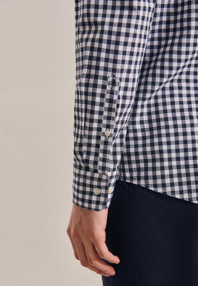 Regular Chemise Business Carreaux in Bleu Foncé |  Seidensticker Onlineshop