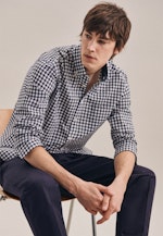 Regular Chemise Business carreaux in Bleu Foncé |  Seidensticker Onlineshop