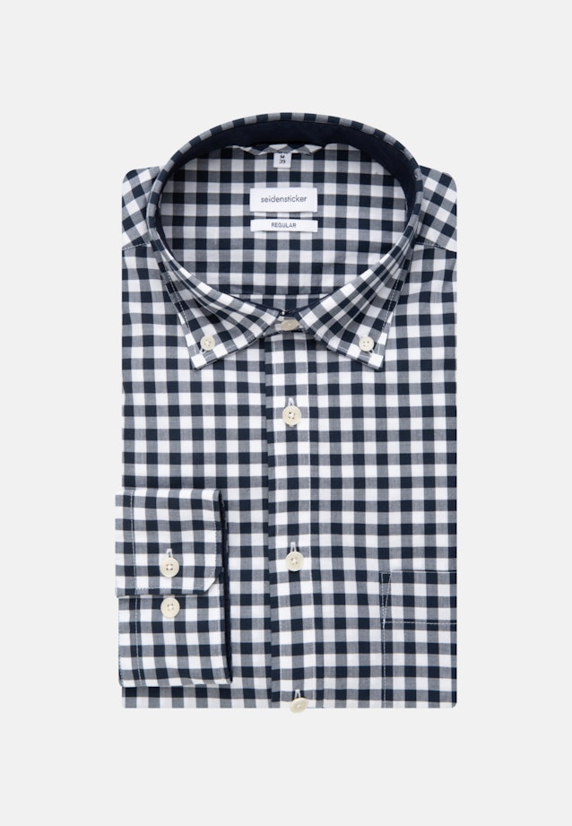 Regular Chemise Business Carreaux in Bleu Foncé |  Seidensticker Onlineshop