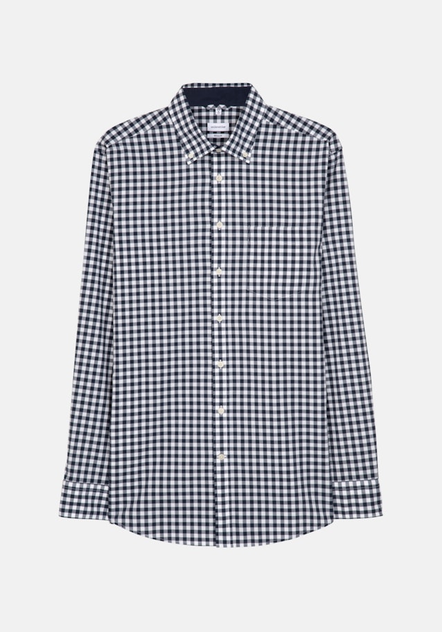 Popeline Business Hemd in Regular mit Button-Down-Kragen in Dunkelblau |  Seidensticker Onlineshop