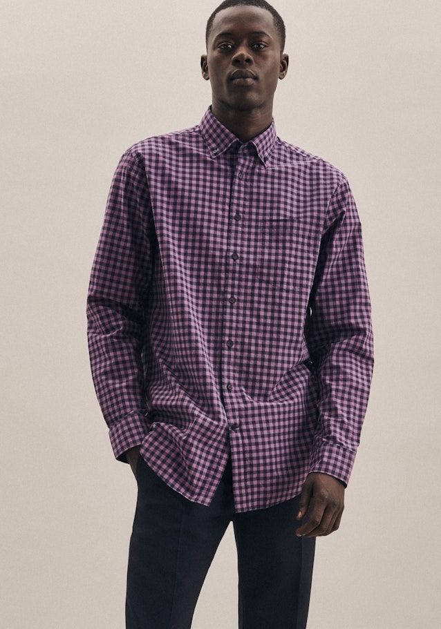 Business Shirt in Regular with Button-Down-Collar in Purple |  Seidensticker Onlineshop