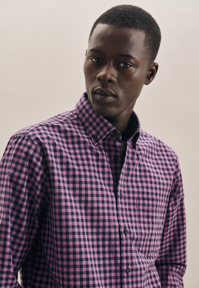 Regular Chemise Business carreaux in Lilas |  Seidensticker Onlineshop