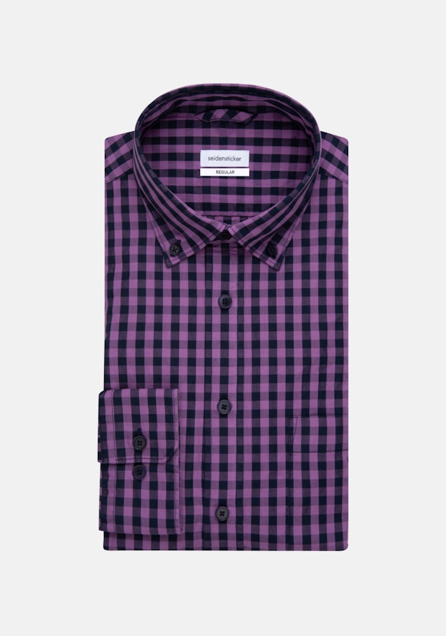 Popeline Business Hemd in Regular mit Button-Down-Kragen in Lila |  Seidensticker Onlineshop
