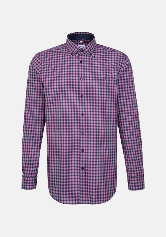 Popeline Business Hemd in Regular mit Button-Down-Kragen in Lila |  Seidensticker Onlineshop