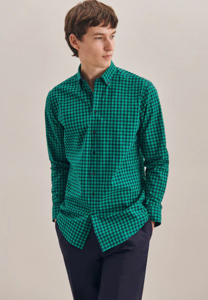 Regular Chemise Business carreaux in Vert |  Seidensticker Onlineshop