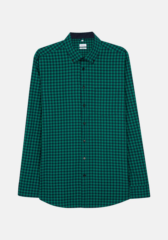 Popeline Business Hemd in Regular mit Button-Down-Kragen in Grün |  Seidensticker Onlineshop