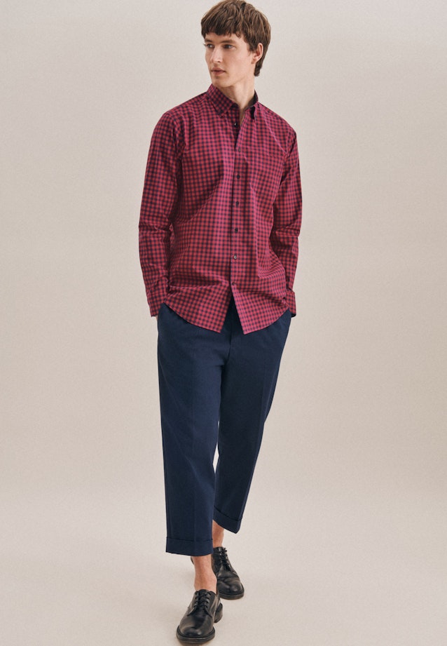 Regular Business Hemd Karo in Rot |  Seidensticker Onlineshop