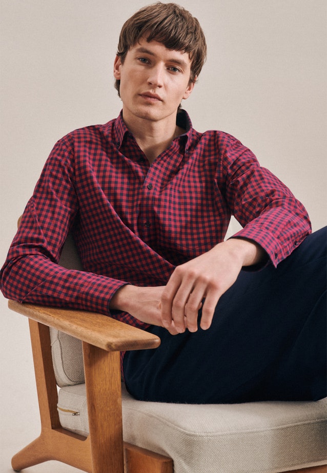 Regular Business Hemd Karo in Rot |  Seidensticker Onlineshop