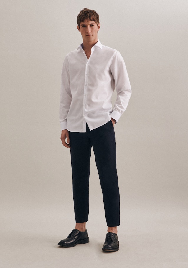 Non-iron Poplin Business Shirt in Shaped with Kent-Collar in White |  Seidensticker Onlineshop