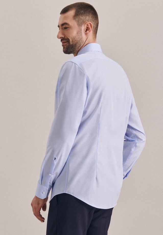 Non-iron Poplin Business Shirt in Shaped with Kent-Collar in Medium Blue |  Seidensticker Onlineshop