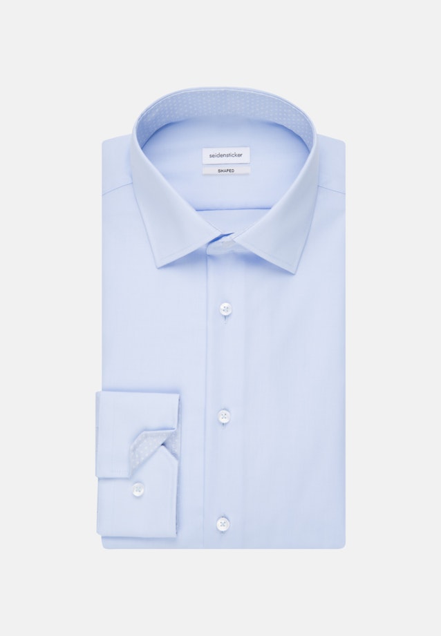 Non-iron Poplin Business Shirt in Shaped with Kent-Collar in Medium Blue |  Seidensticker Onlineshop