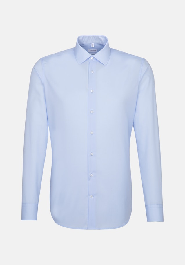 Non-iron Poplin Business Shirt in Shaped with Kent-Collar in Medium Blue |  Seidensticker Onlineshop