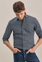 Slim Business Hemd Print in Dunkelblau |  Seidensticker Onlineshop
