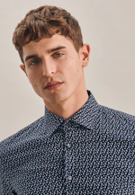 Slim Business Hemd Print in Dunkelblau |  Seidensticker Onlineshop
