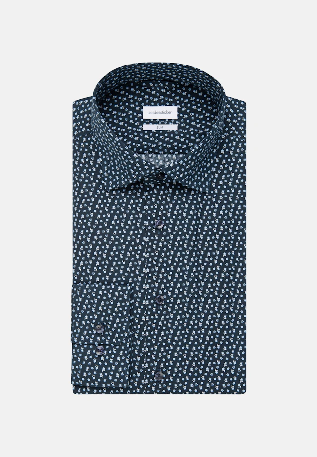 Slim Business Hemd Print in Dunkelblau |  Seidensticker Onlineshop