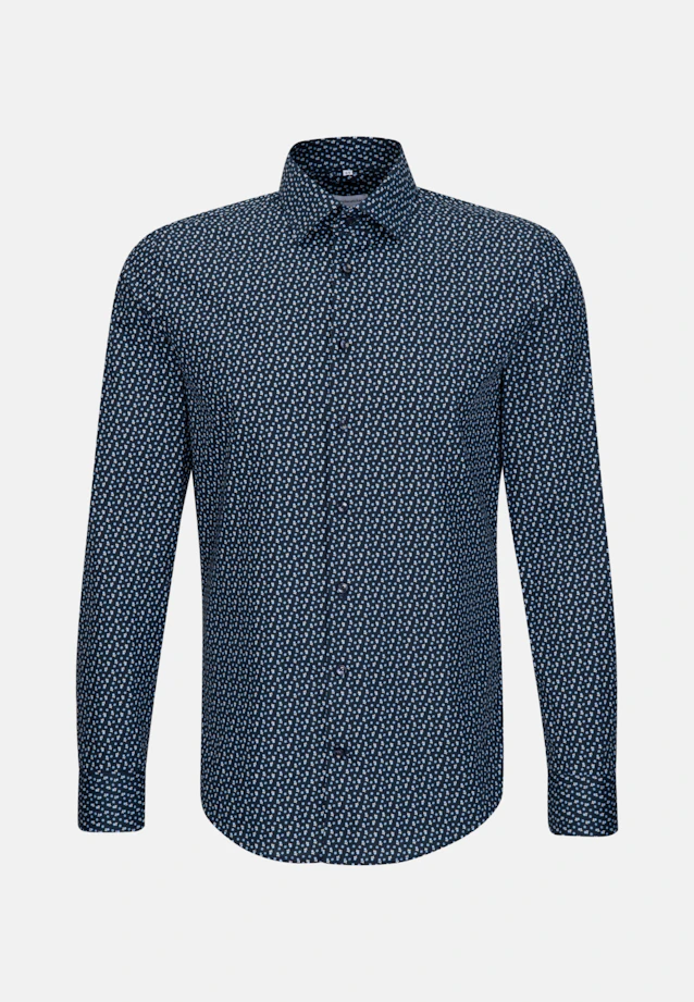 Slim Business Hemd Print in Dunkelblau |  Seidensticker Onlineshop