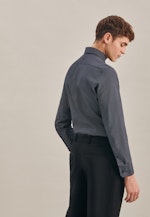 Shaped Oxfordhemd Druck in Dunkelblau |  Seidensticker Onlineshop